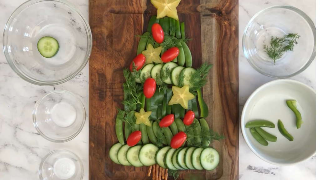 Cómo hacer una bandeja navideña con verduras