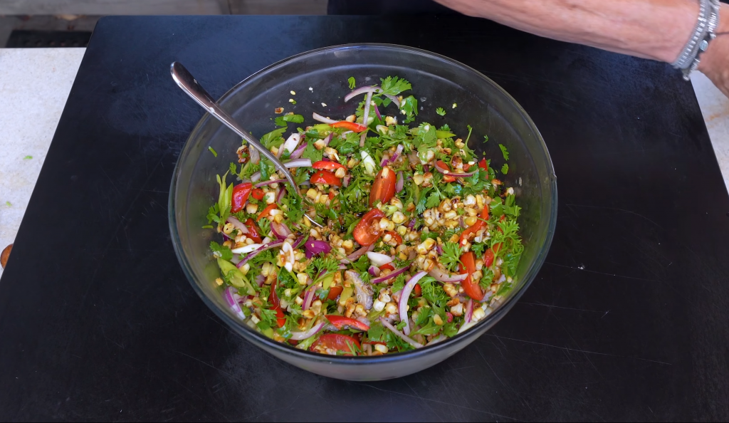 Summer Dinner Recipes: Steak with Grilled Corn Salad